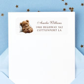 Schattigee bruine teddybeer Waterverf retouradres Etiket