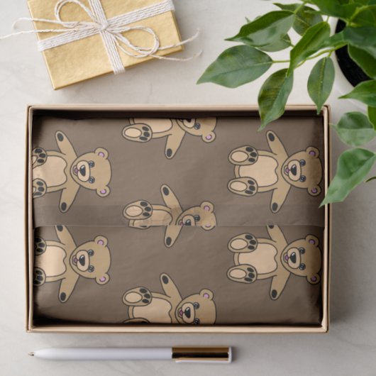 Schattigee bruine teddyberen tissuepapier (Geschenk)