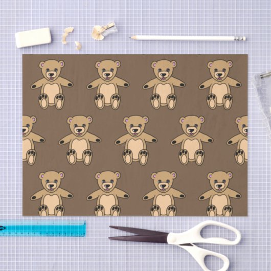 Schattigee bruine teddyberen tissuepapier (Craft)