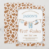 Schattigee bruine waslijn eerste rodeo 1e verjaard kaart (Voorkant / Achterkant)