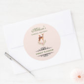 Schattigee bruine Waterverf herten rustieke kaarsz Ronde Sticker (Envelop)
