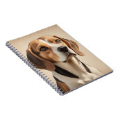 SCHATTIGEE BRUINE & WITTE BEAGLE HOND NOTITIEBOEK (Rechterzijde)