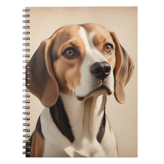 SCHATTIGEE BRUINE & WITTE BEAGLE HOND NOTITIEBOEK (Voorkant)