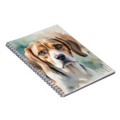 SCHATTIGEE BRUINE & WITTE BEAGLE HOND NOTITIEBOEK (Rechterzijde)