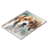 SCHATTIGEE BRUINE & WITTE BEAGLE HOND NOTITIEBOEK (Linkerzijde)