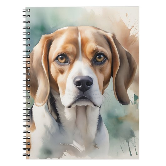 SCHATTIGEE BRUINE & WITTE BEAGLE HOND NOTITIEBOEK (Voorkant)