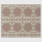 Schattigee bruine witte bloem cadeaupapier (Vlak)