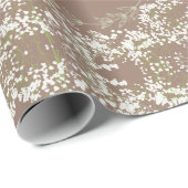 Schattigee bruine witte bloem cadeaupapier (Rol Hoek)