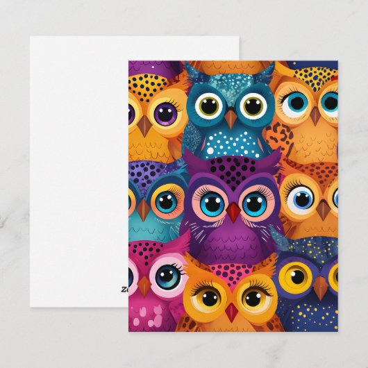 Schattigee bruisende uilen feestdagenkaart (Voorkant / Achterkant)