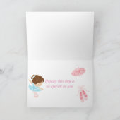 Schattigee Brunette Ballerina Verjaardag Kaart (Binnen)