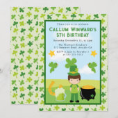 Schattigee Brunette Boy St Patrick's Kids Verjaard Kaart (Voorkant / Achterkant)