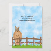 Schattigee Brunette Cowgirl en Paard Verjaardag Ui Kaart (Achterkant)