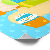 Schattigee Brunette Hair Boy Baking Verjaardag Poster (Hoek)