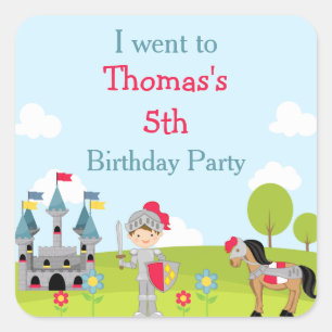 Schattigee Brunette Knight 'Ik ging naar' Vierkante Sticker