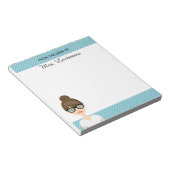 Schattigee Brunette Leraar Vrouw met aangepaste te Notitieblok (Schuin)