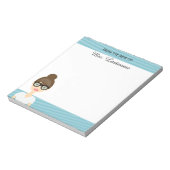 Schattigee Brunette Leraar Vrouw met aangepaste te Notitieblok (Linkerzijde)