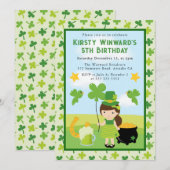 Schattigee Brunette Meisje St Patrick's Kids Verja Kaart (Voorkant / Achterkant)