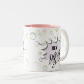 Schattigee bubbel pastel hey prachtige mok (Voorkant rechts)