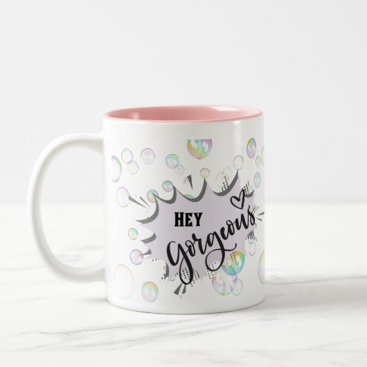 Schattigee bubbel pastel hey prachtige mok (Links)