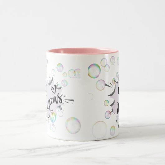 Schattigee bubbel pastel hey prachtige mok (Center)