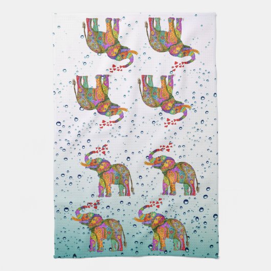 Schattigee Bubbels De Olifant Keuken Handdoek (Verticaal)