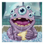 Schattigee Bubble Monster Poster Wall Art Kinder B (Voorkant)