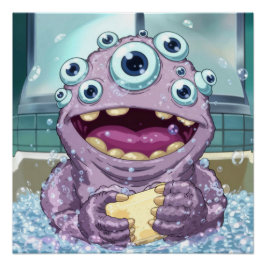 Schattigee Bubble Monster Poster Wall Art Kinder B
