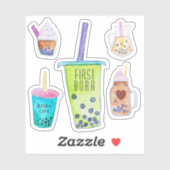 Schattigee Bubble Tea Eerste Boba Life Sticker Col (Vel)