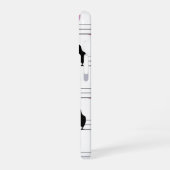 Schattigee Bubblegum Vogels op een Draadpatroon me iPhone 16 Hoesje (Linkerkant)