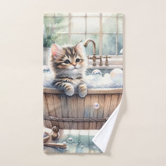 Schattigee Bubbly Kitten badtijd Bad Handdoek (Handdoek)