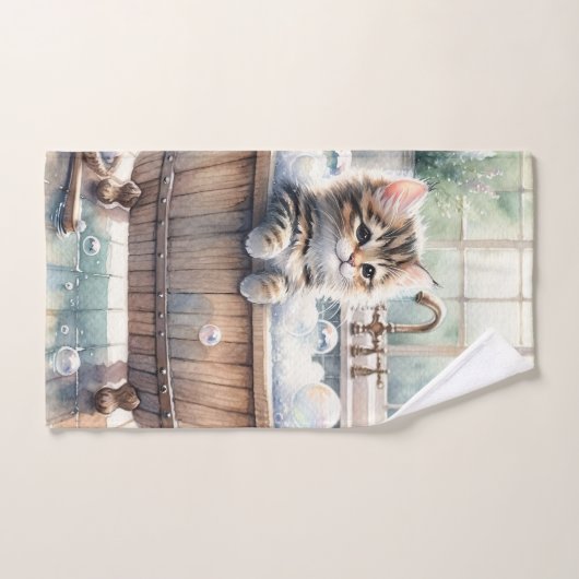 Schattigee Bubbly Kitten badtijd Bad Handdoek (Handdoek)