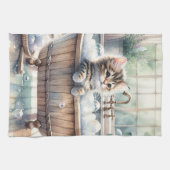 Schattigee Bubbly Kitten badtijd Theedoek (Horizontaal)