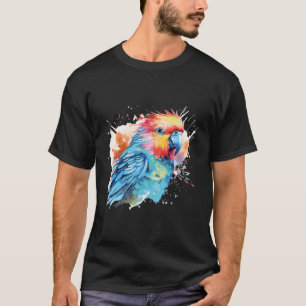 Schattigee Budgie Waterverf Kunst T-shirt