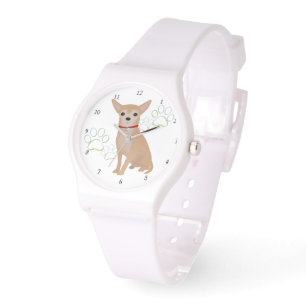 Schattigee Buff gekleurde Chihuahua Horloge