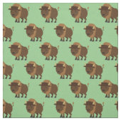 Schattigee Buffalo Bison Cartoon Kinder Stof (Swatch)