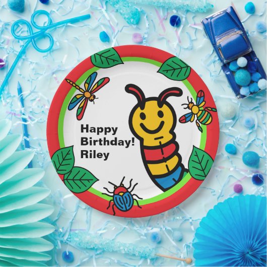 Schattigee Bug en Insect Kids Verjaardag Papieren Bordje (Feest)