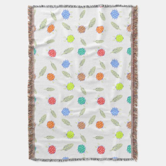 Schattigee bug en laat naadloos patroon achter deken (Voorkant Verticaal)