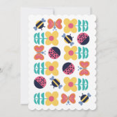 Schattigee Bug Garden Busy Bee derde verjaardagsfe Kaart (Achterkant)