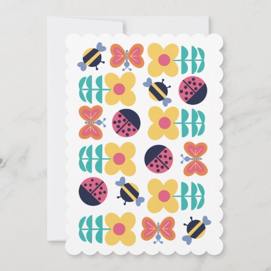 Schattigee Bug Garden Busy Bee derde verjaardagsfe Kaart (Achterkant)