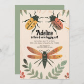 Schattigee Bug Insect Thema Verjaardagsfeestuitnod Kaart (Voorkant / Achterkant)