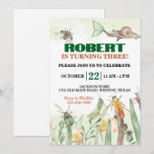 Schattigee Bugs en Snail Verjaardag Kaart (Voorkant / Achterkant)