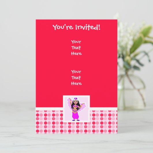 Schattigee buikdanseres kaart (Staand voorkant)