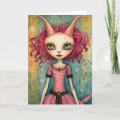 Schattigee buitenaardse dame alle gelegenheden kaart (Voorkant)