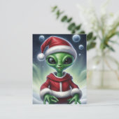 Schattigee buitenaardse Kerstman Feestdagenkaart (Staand voorkant)