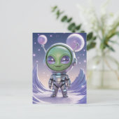 Schattigee buitenaardse postkruising briefkaart (Staand voorkant)