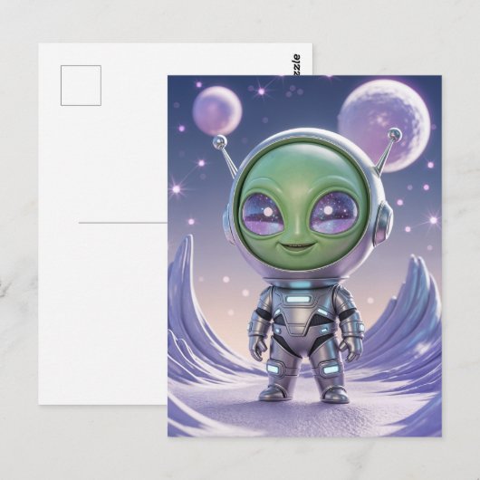 Schattigee buitenaardse postkruising briefkaart (Voorkant / Achterkant)