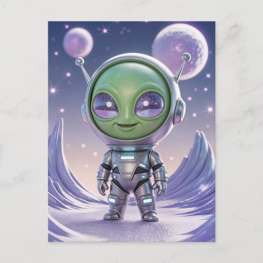 Schattigee buitenaardse postkruising briefkaart (Voorkant)