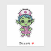 Schattigee buitenaardse verpleegster sticker (Vel)