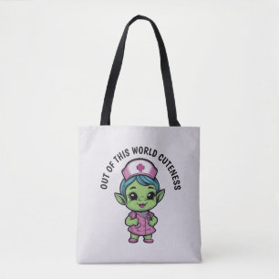 Schattigee buitenaardse verpleegster tote bag