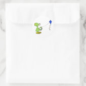 Schattigee buitenaardse vlieger ronde sticker (Tas)